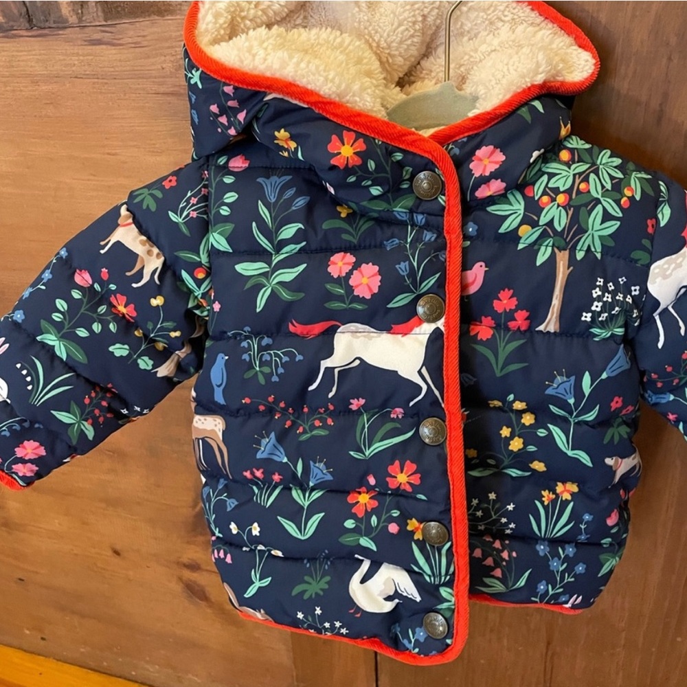 Mini Boden Lined Winter Coat 3-6 Months
